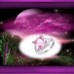 Sterling Silver 8 Ct Pink Sapphire Ring